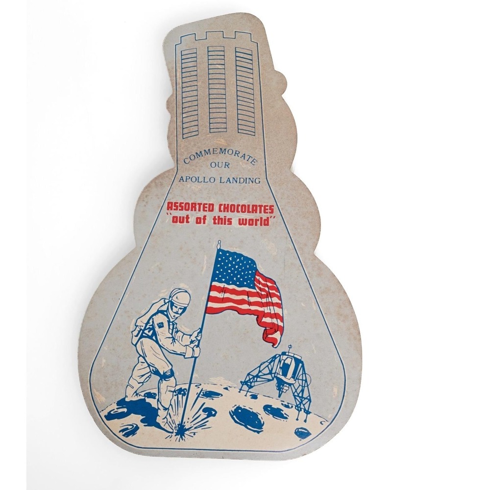 Vintage 1969 Apollo Moon Landing Chocolate Candy Box Space Age Decor